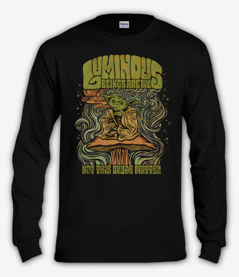Polera manga larga Negro de Yoda Fumon