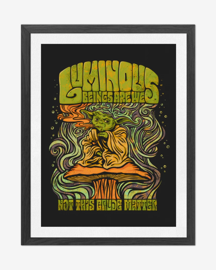 Cuadro decorativo Negro de Yoda Fumon