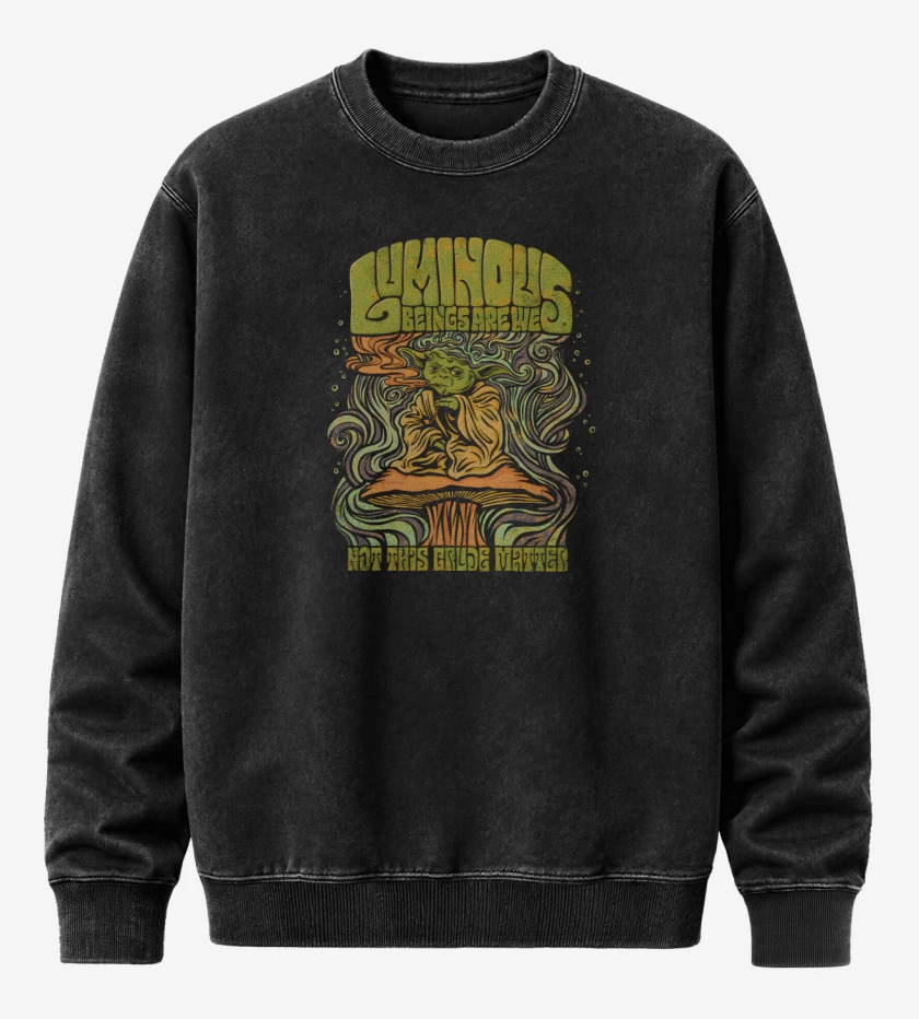 Poleron Polo Acid Wash Negro de Yoda Fumon