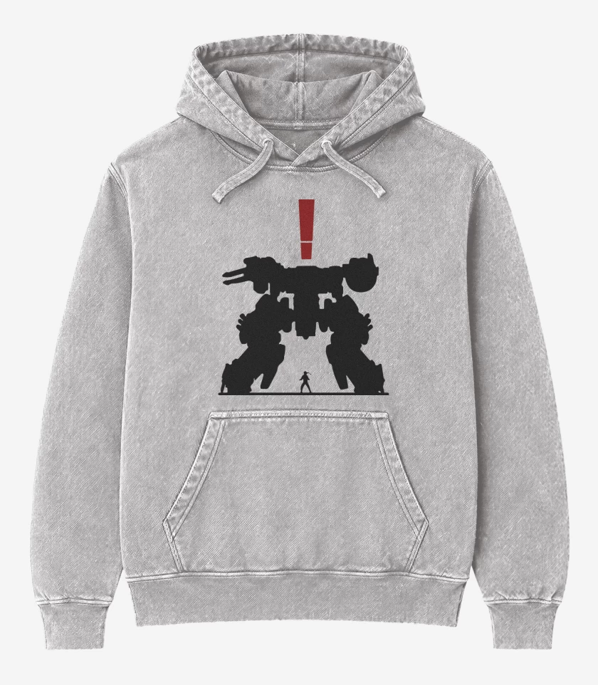 Poleron Canguro Acid Wash Gris Melange de Found It