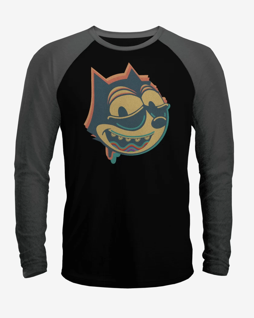Polera Raglan Negro / Negro Heather de Felix en Ácidos