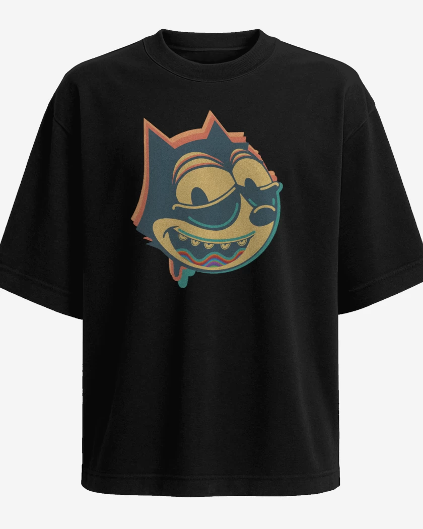 Polera Oversize Negro de Felix en Ácidos