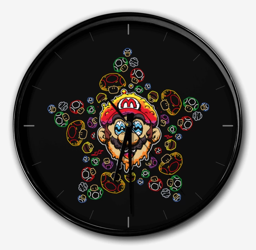 Reloj Negro de Super bigote en Hongos
