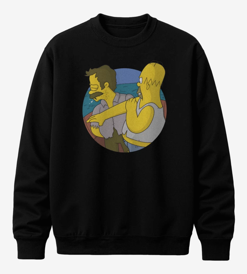 Poleron polo Negro de Estupido Flanders