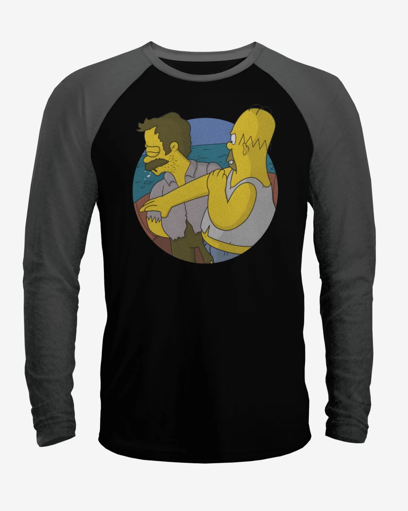 Polera Raglan Negro / Negro Heather de Estupido Flanders