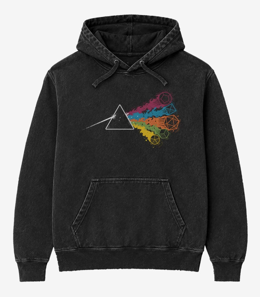 Poleron Canguro Acid Wash Negro de The Dark Side of the RPG