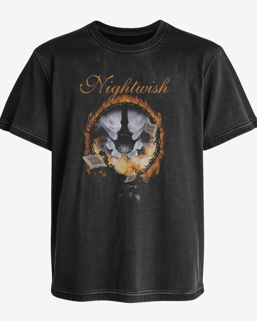 Polera desgastada Negro de Nightwish