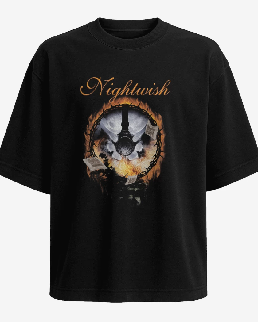 Polera Oversize Negro de Nightwish