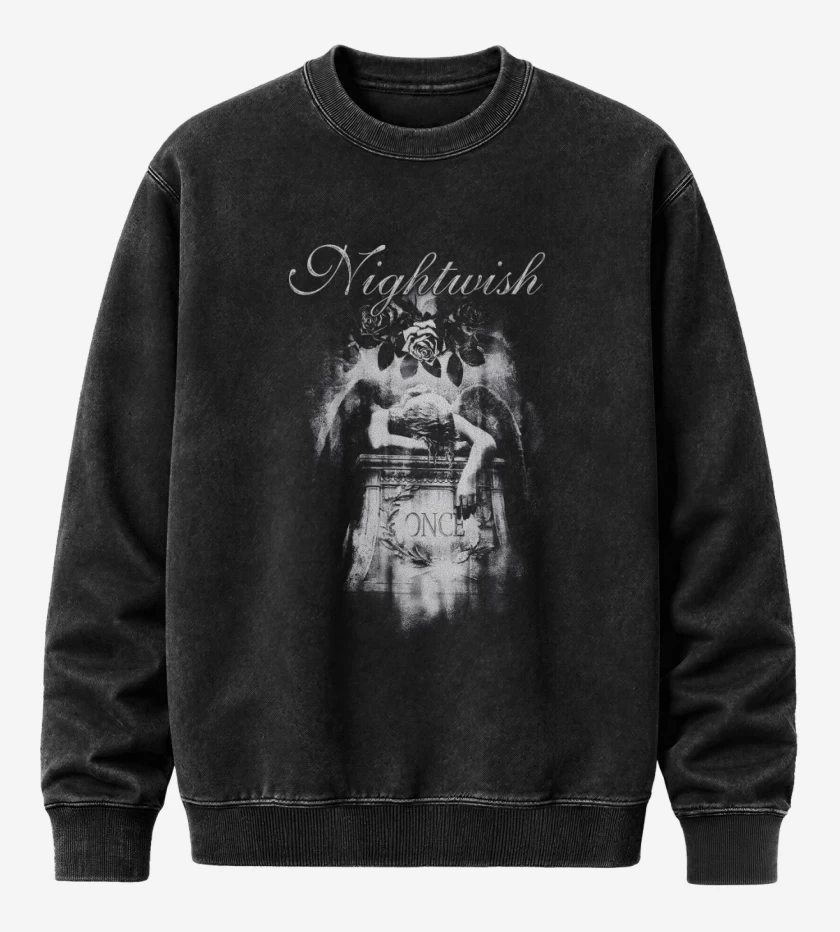 Poleron Polo Acid Wash Negro de Nightwish 2