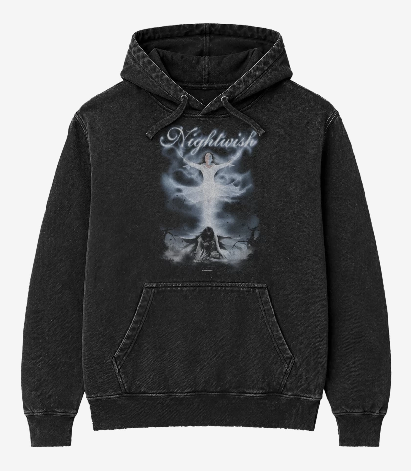 Poleron Canguro Acid Wash Negro de Nightwish 3