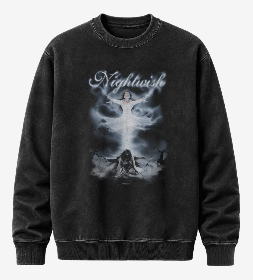 Poleron Polo Acid Wash Negro de Nightwish 3