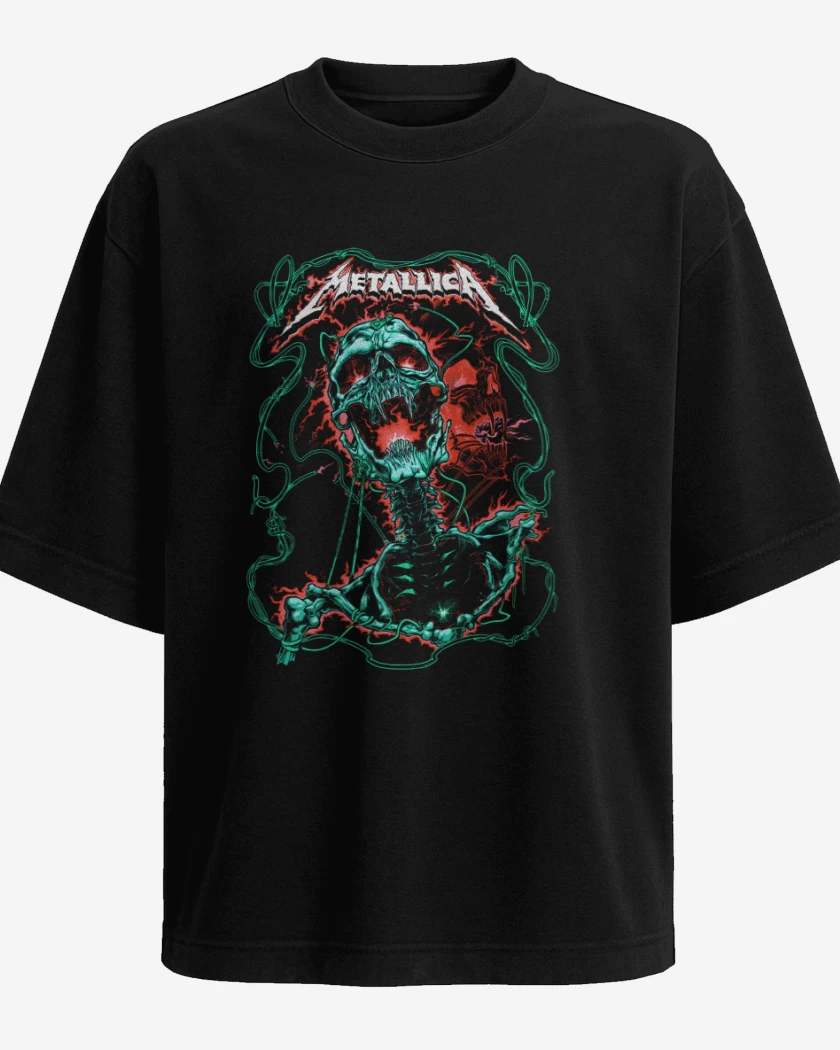 Polera Oversize Negro de Metallicaa