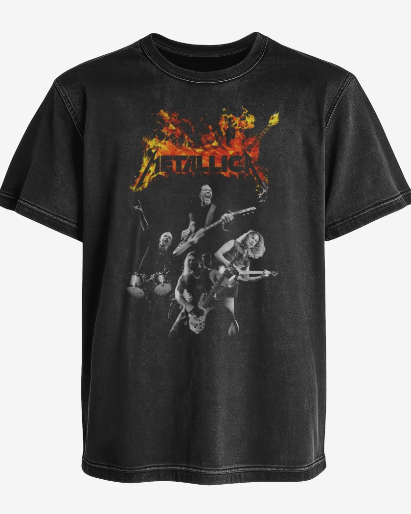 Polera desgastada Metallica Band