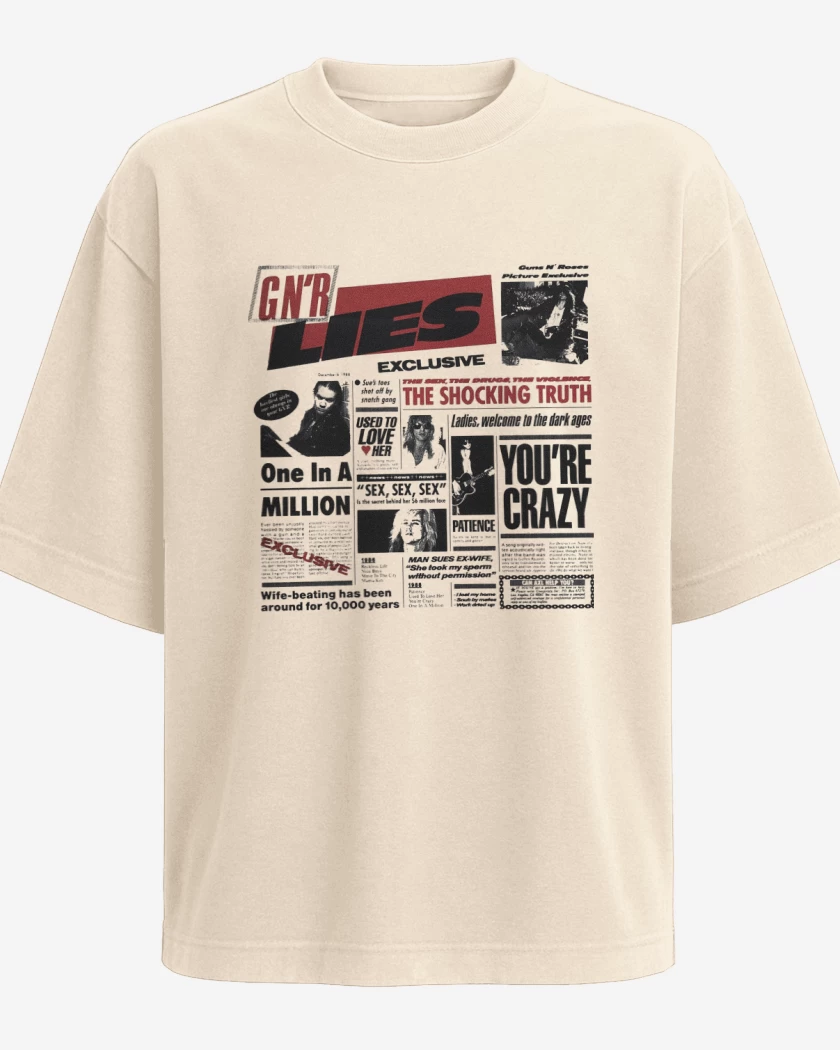 Polera Oversize Guns n Roses LIes 