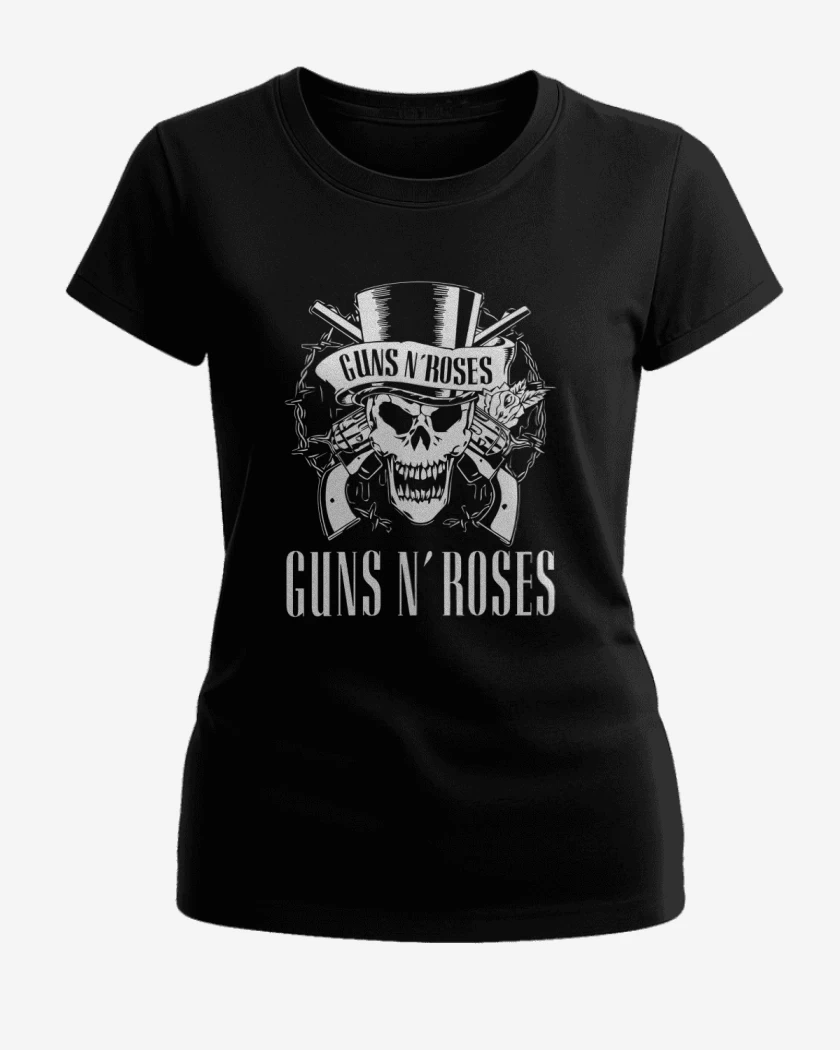 Polera de Mujer Negro de Guns n Roses Calaca
