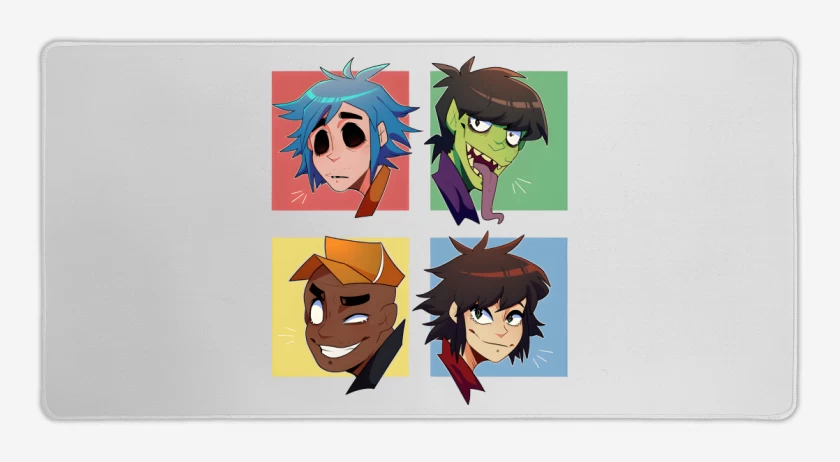 Mouse pad Gamer Blanco de Gorillaz anime