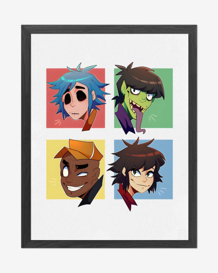 Cuadro decorativo Blanco de Gorillaz anime