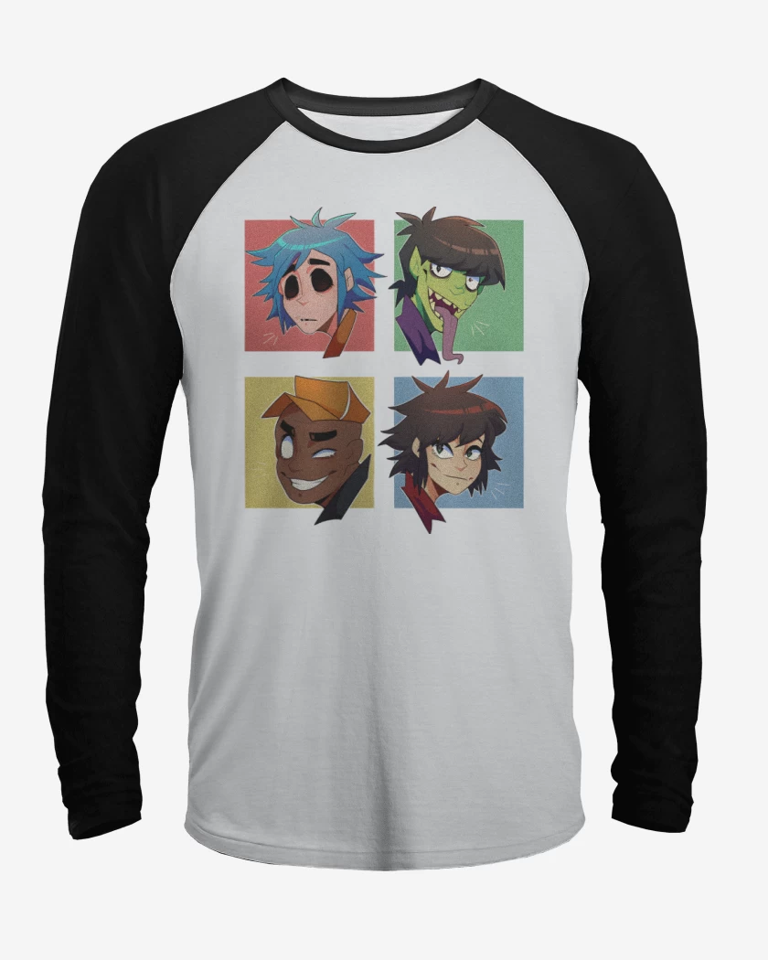 Polera Raglan Gorillaz anime