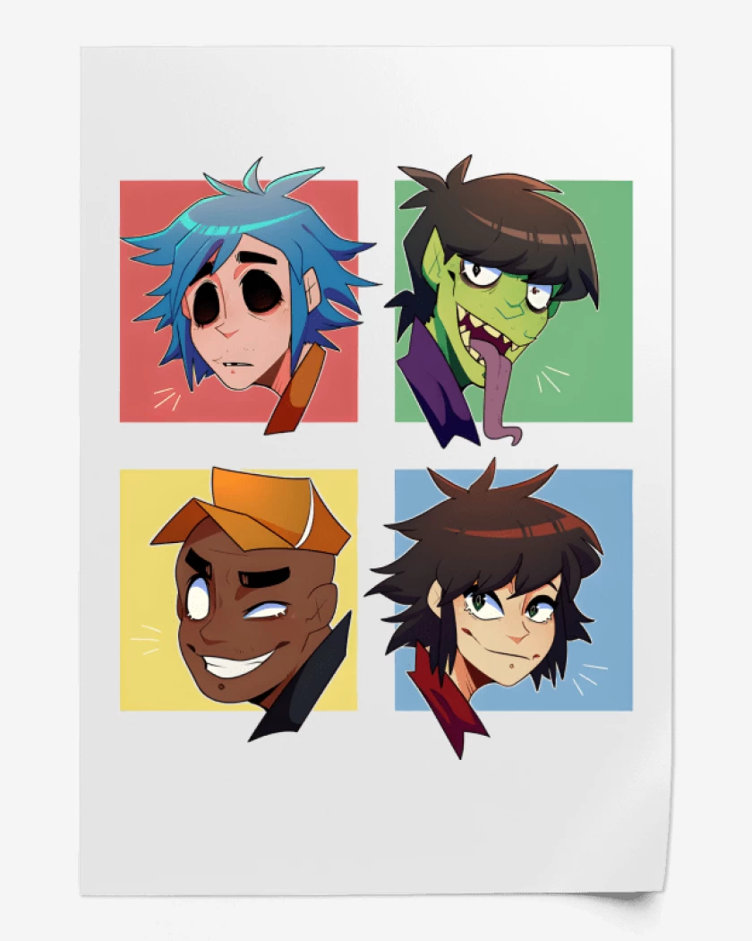 Print Gorillaz anime