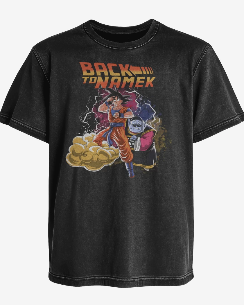 Polera desgastada Negro de Back to Namek