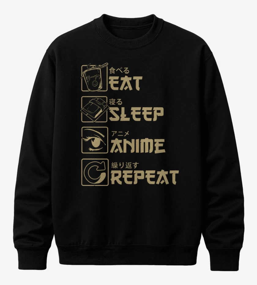 Poleron polo Eat Sleep Anime Repeat