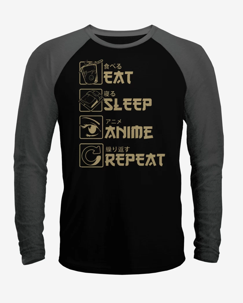 Polera Raglan Eat Sleep Anime Repeat