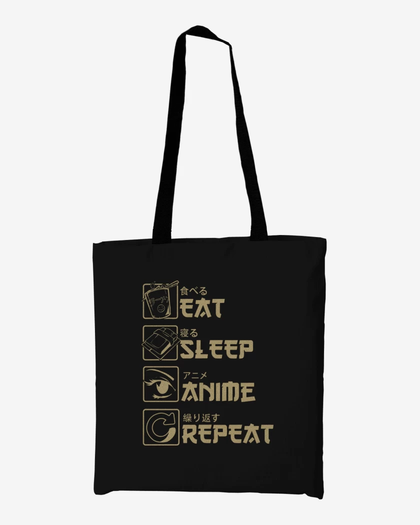 Totebag Eat Sleep Anime Repeat