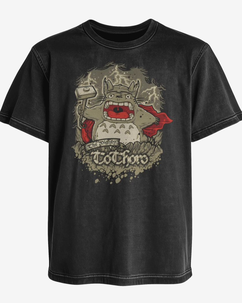 Polera desgastada Negro de Thortoro