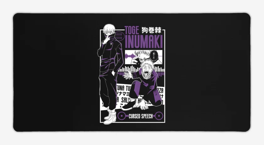 Mouse pad Gamer Negro de Toge Inumaki 