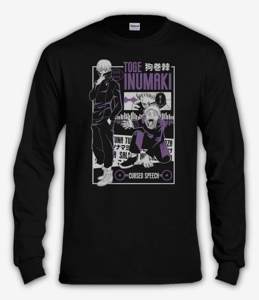 Polera manga larga Negro de Toge Inumaki 