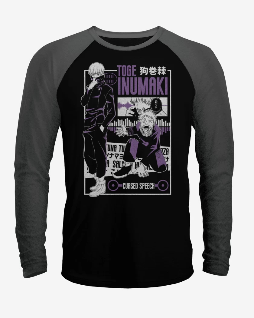 Polera Raglan Negro / Negro Heather de Toge Inumaki 
