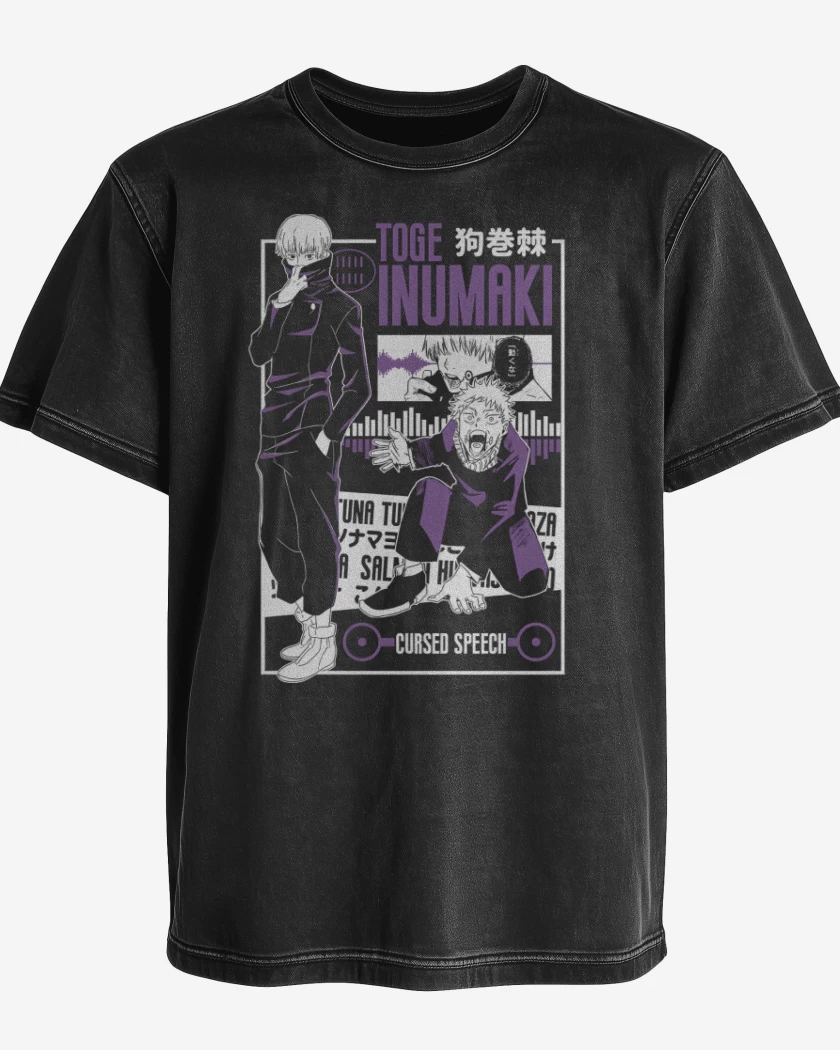 Polera desgastada Negro de Toge Inumaki 