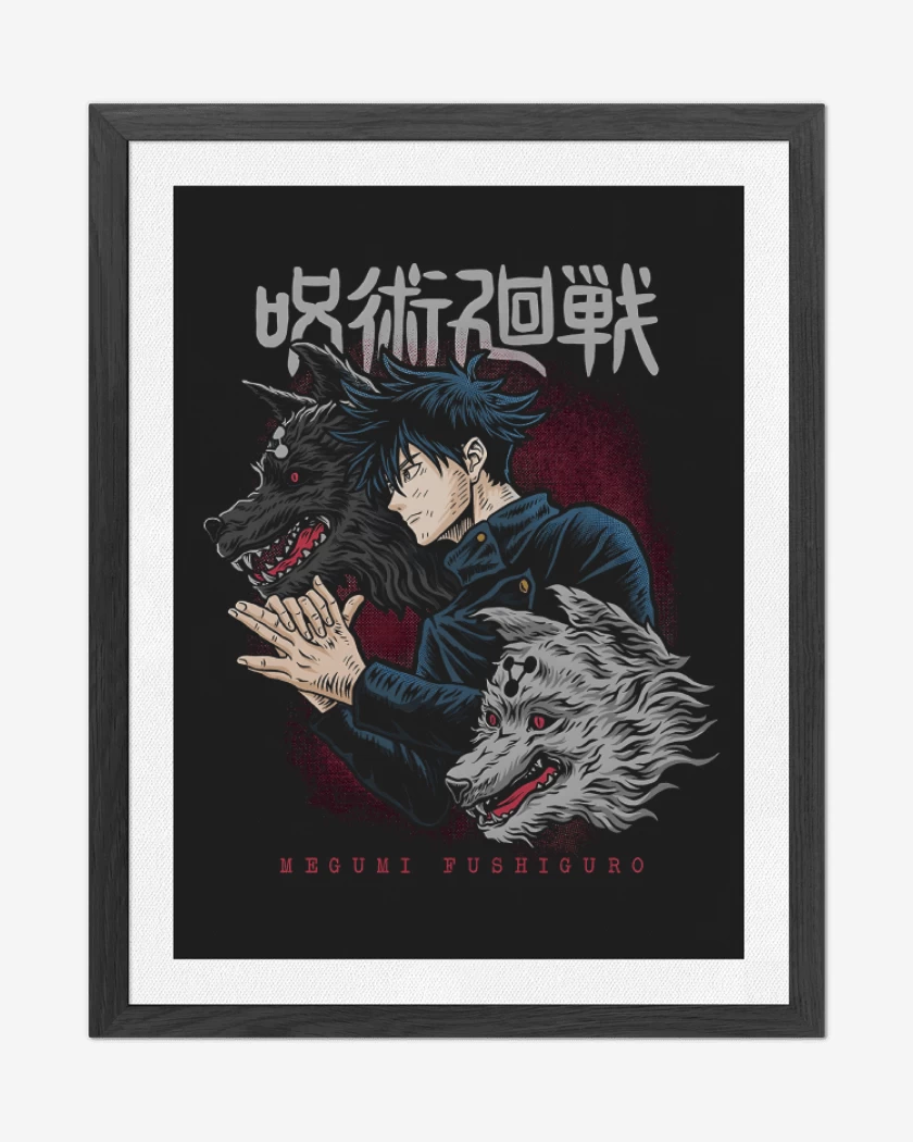 Cuadro decorativo Negro de Megumi Fushiguro 
