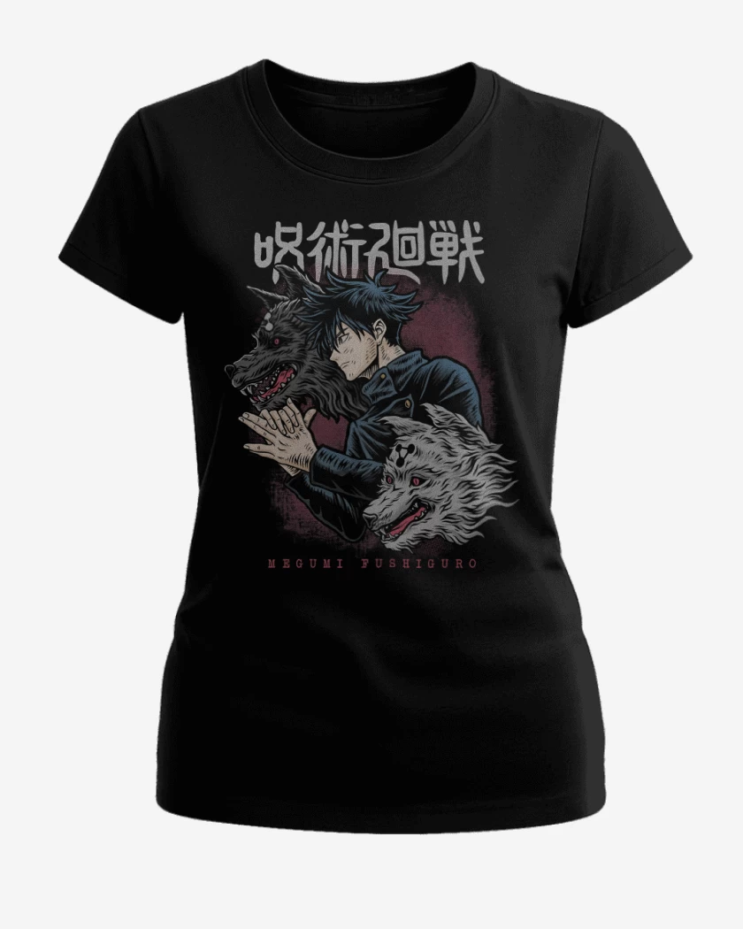 Polera de Mujer Negro de Megumi Fushiguro 