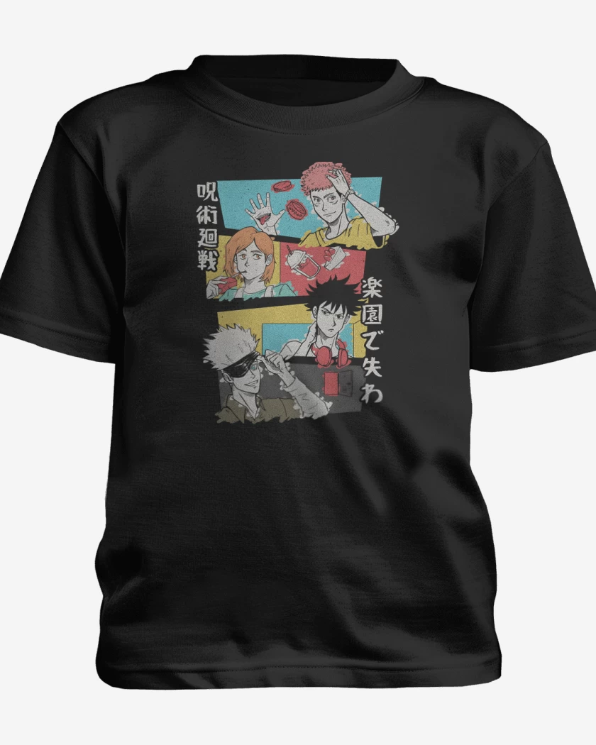Polera de niño Negro de Jujutsu Kaisen Ending