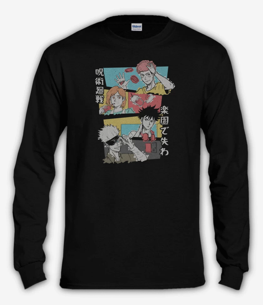 Polera manga larga Negro de Jujutsu Kaisen Ending