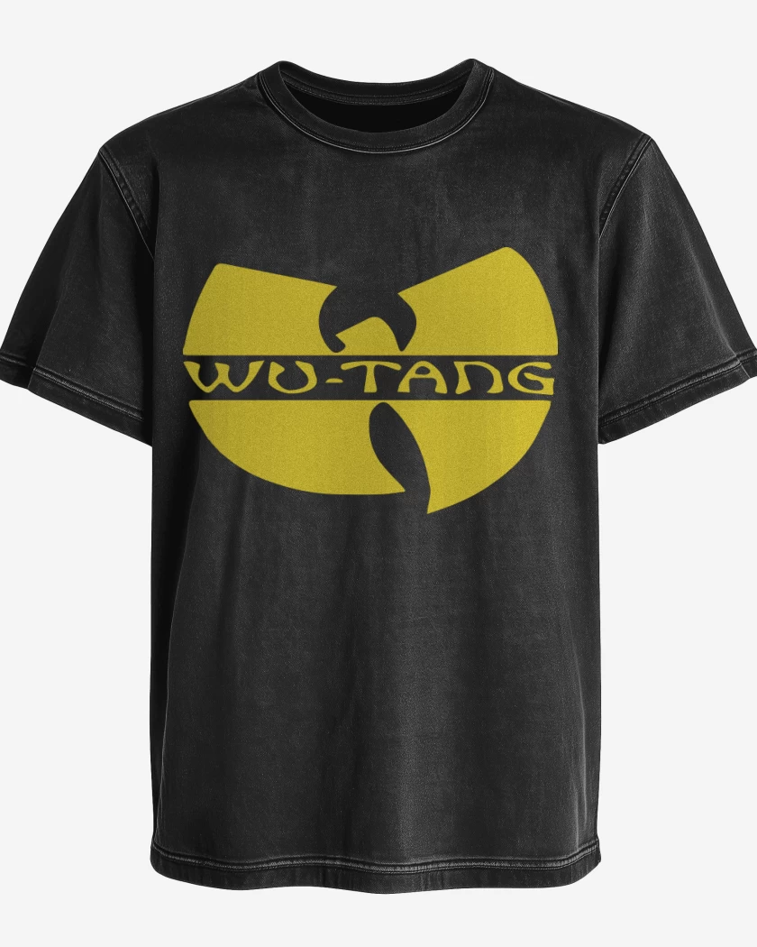 Polera desgastada Negro de Wutang