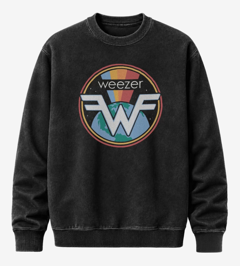 Poleron Polo Acid Wash Negro de Retro Weezer