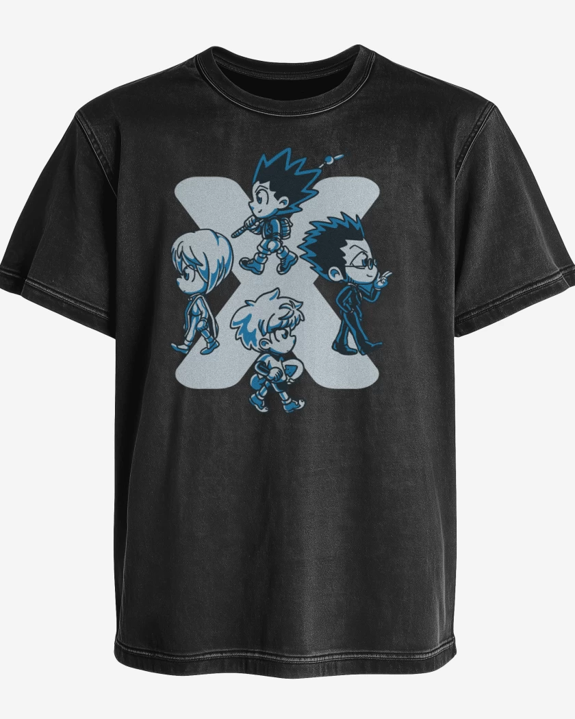 Polera desgastada Negro de Equipo de Cazadores