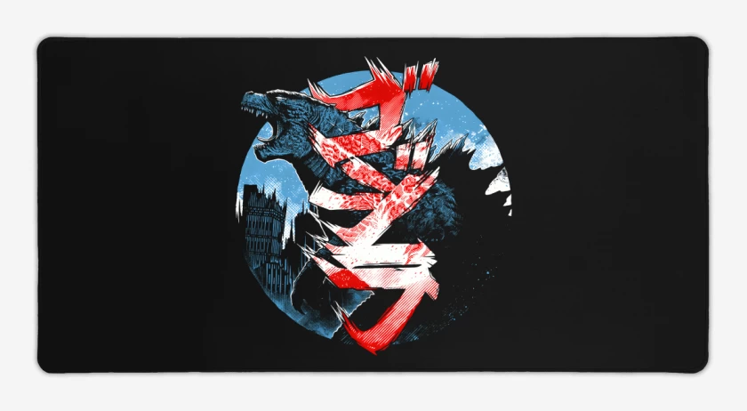 Mouse pad Gamer Negro de Gojira