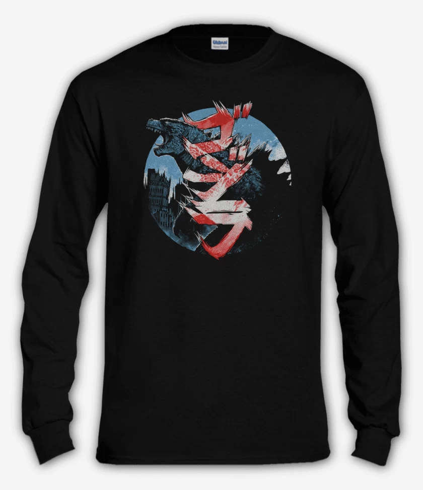 Polera manga larga Negro de Gojira