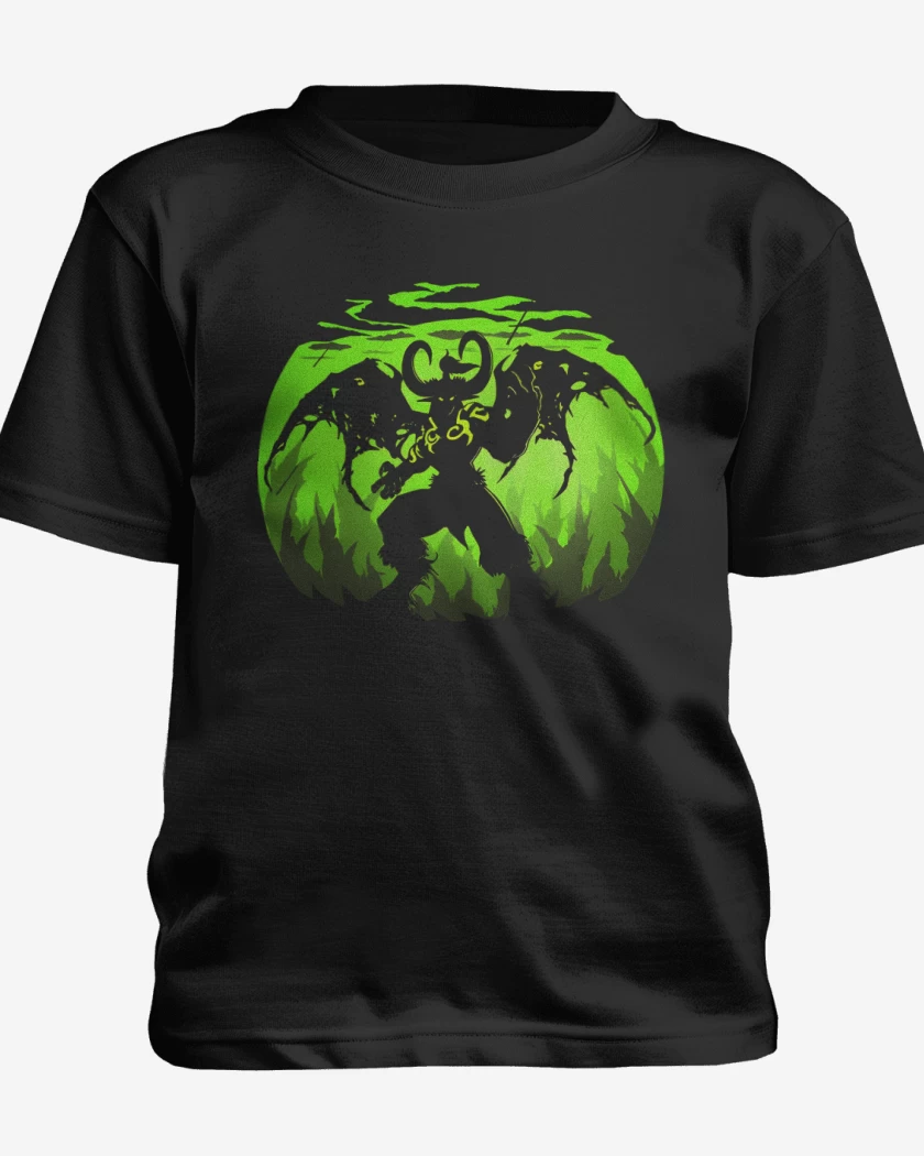 Polera de niño Negro de Illidan demonio