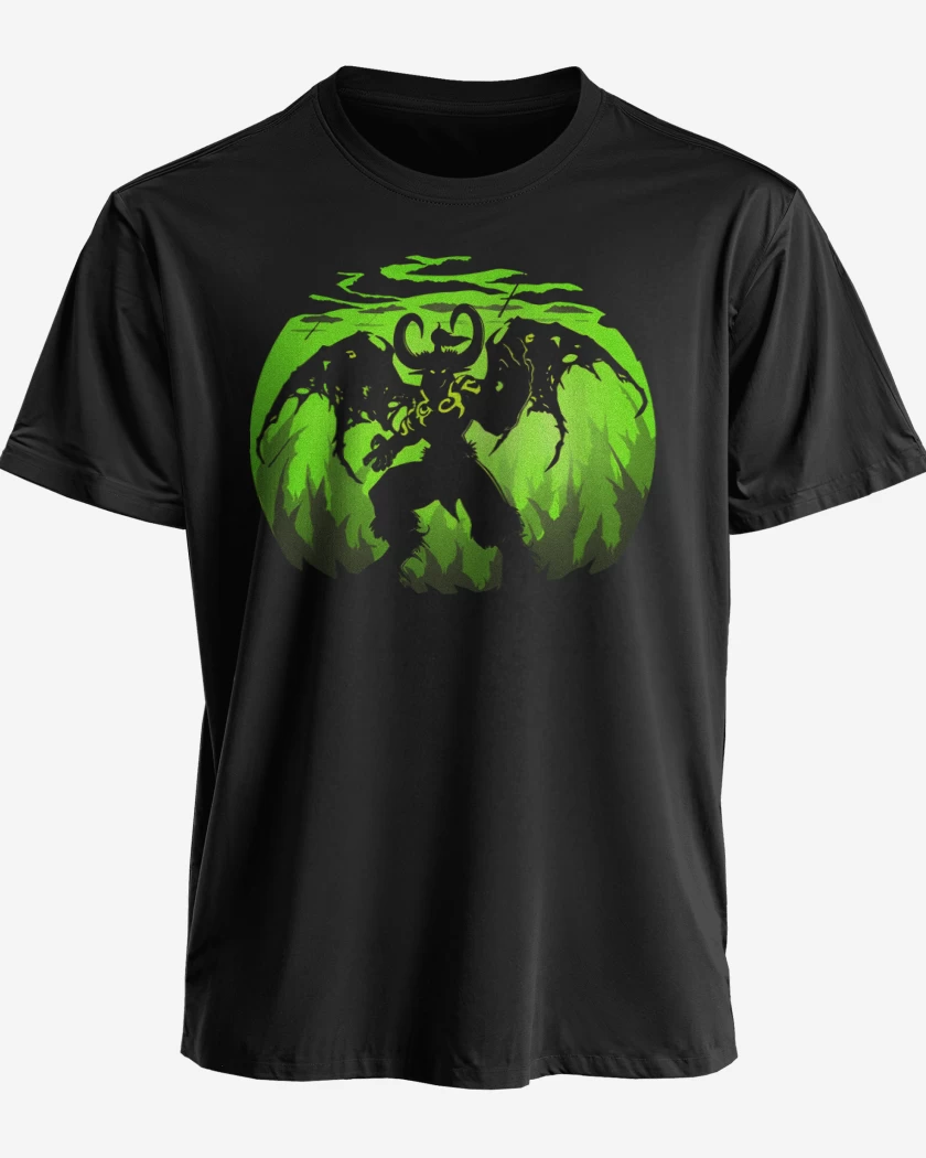 Polera premium Negro de Illidan demonio