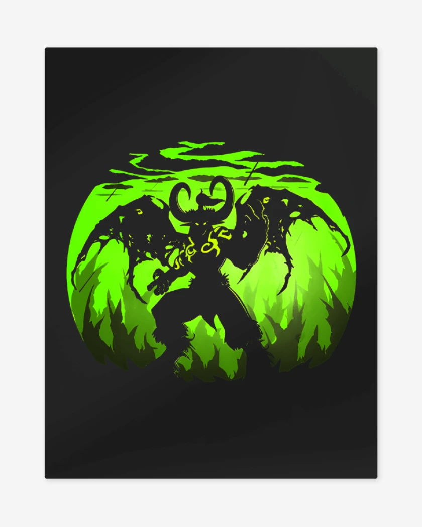 Print metalico Negro de Illidan demonio