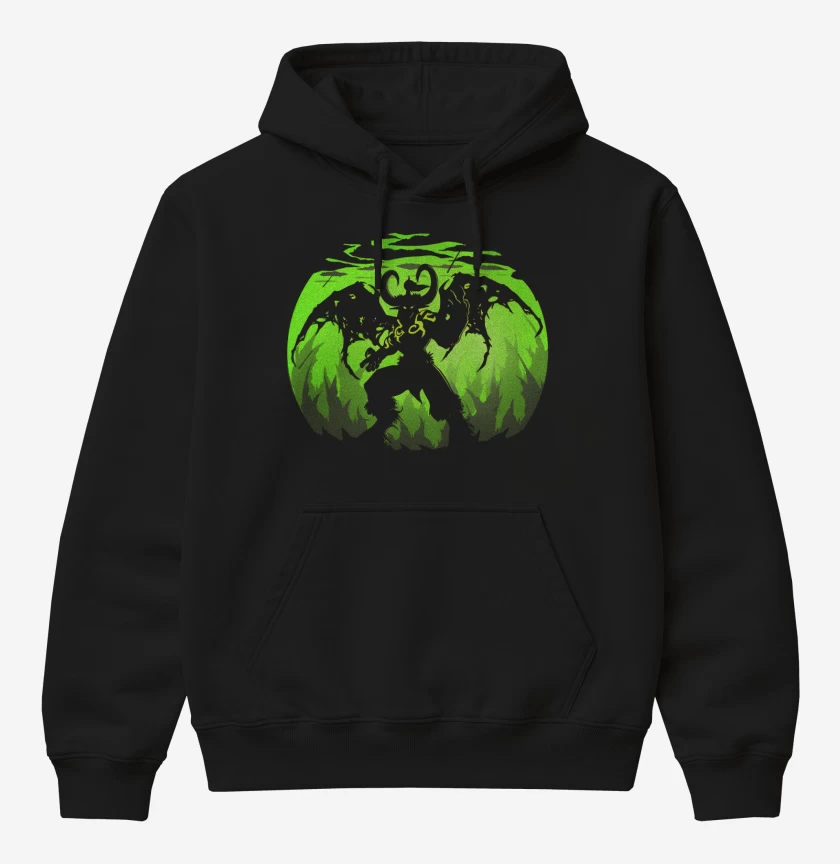 Poleron Canguro básico Negro de Illidan demonio