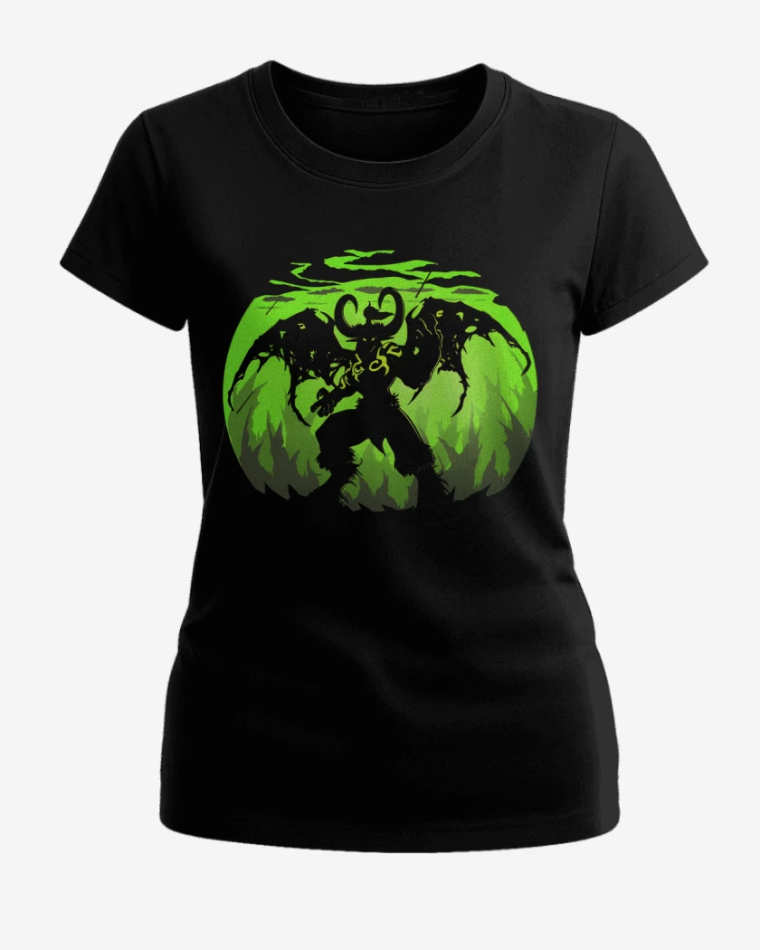 Polera de Mujer Negro de Illidan demonio