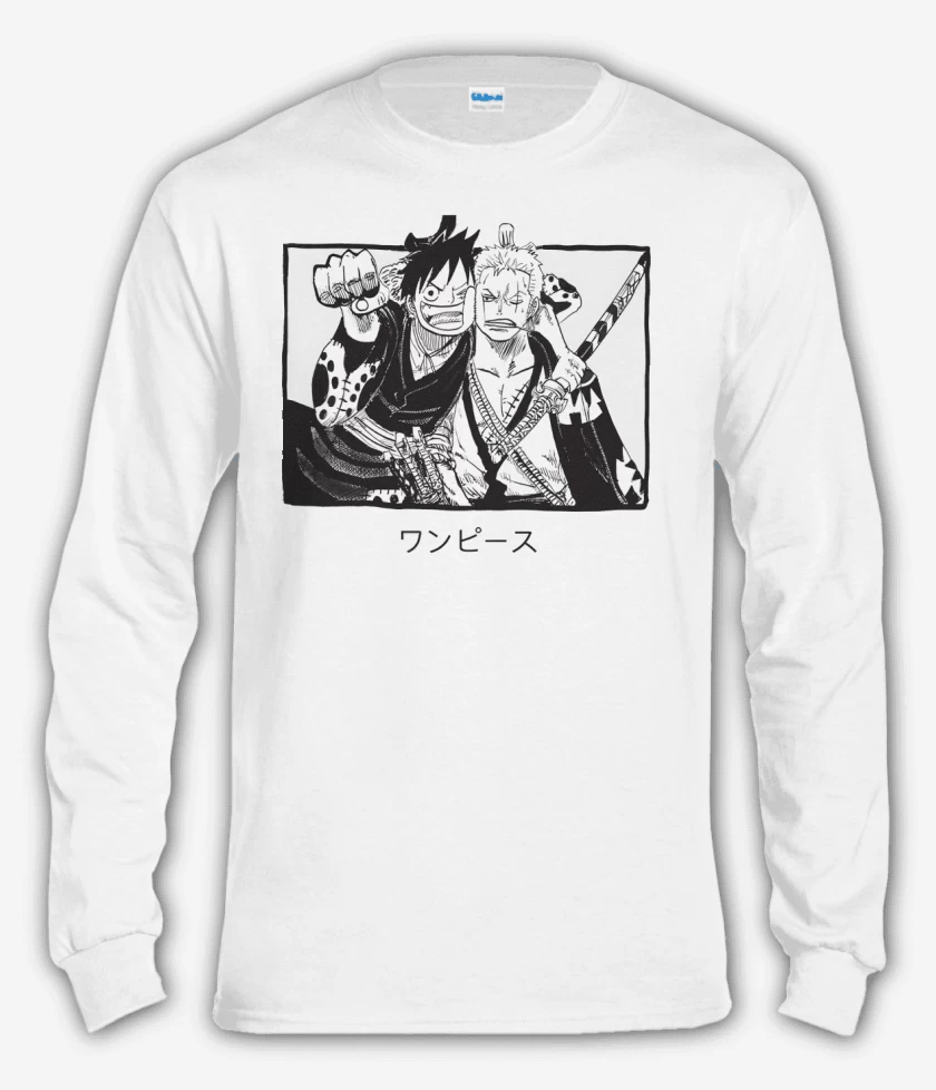 Polera manga larga Luffy x Zoro