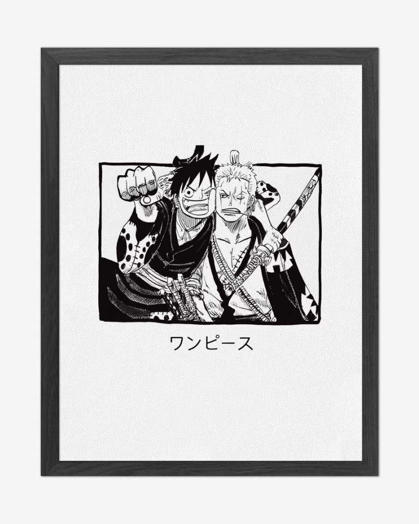 Cuadro decorativo Blanco de Luffy x Zoro