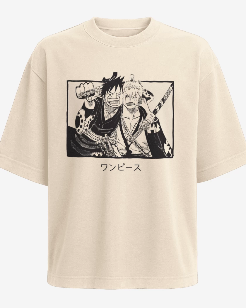 Polera Oversize Luffy x Zoro