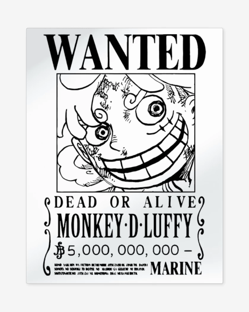 Print metalico Se Busca Luffy